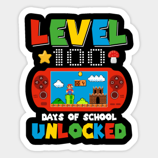 Level 100 Days Of School Unlocked Gamer Video Games Boys Sticker